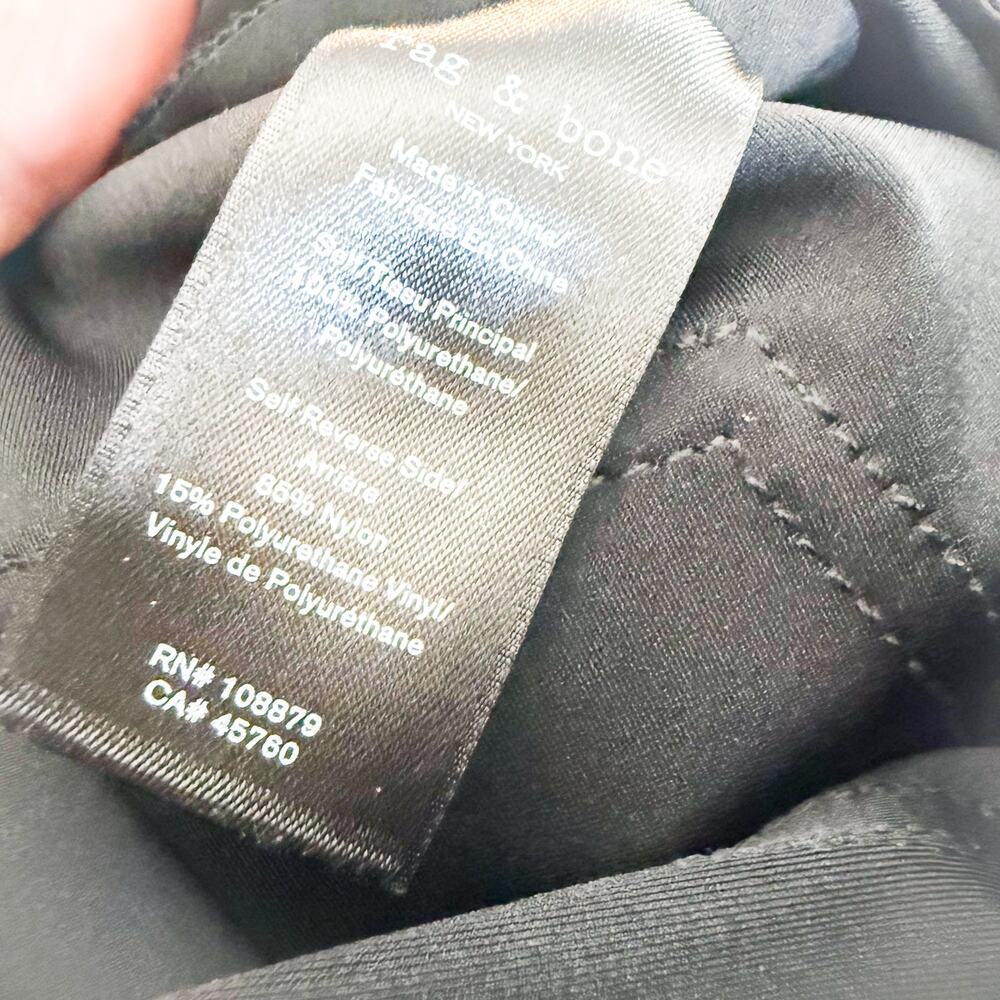 Rag & Bone Black High Rise Vinyl Skinny Patent Black Pants Size 29 NWT $495 - Picture 6 of 7